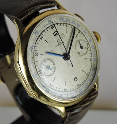Omega Classic Cal 33 3 18k Oversized Monopusher Chronograph - Monopulsante Monopoussoir