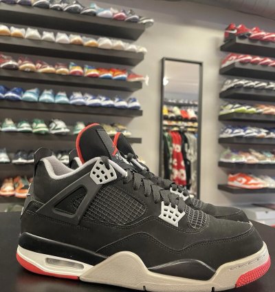 Size 11 - Jordan 4 Retro Og Bred 2019 308497-060 Black Red