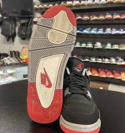 Size 11 - Jordan 4 Retro Og Bred 2019 308497-060 Black Red