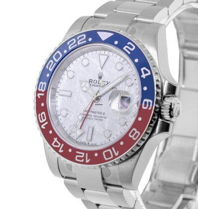 Rolex Gmt-master Ii Superman 40mm White Gold Meteorite Dial Red Blue Bezel 126719blro
