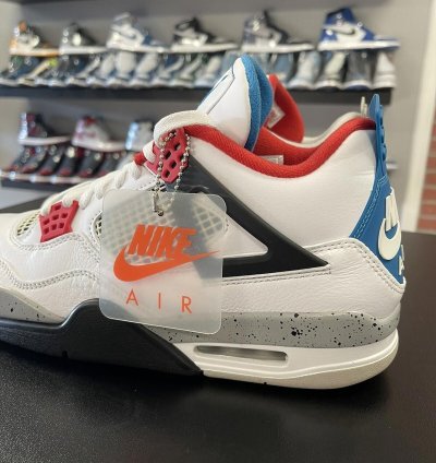 Size 11 - Jordan 4 Retro What The 4 Fire Red Military Blue