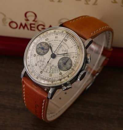 Omega Classic Vintage Chronograph Cal 33 3 With Rare Pulsometric Scale From 1942 With Extract Omega