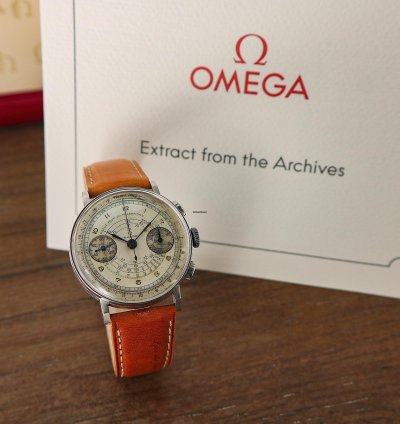 Omega Classic Vintage Chronograph Cal 33 3 With Rare Pulsometric Scale From 1942 With Extract Omega