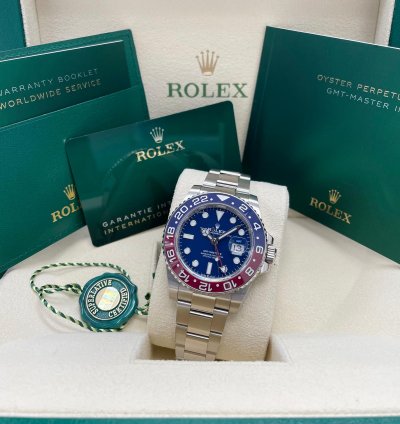 Rolex Gmt-master Ii Unworn 126719 Gmt-master Ii White Gold Pepsi Blue Dial Oyster Bracelet