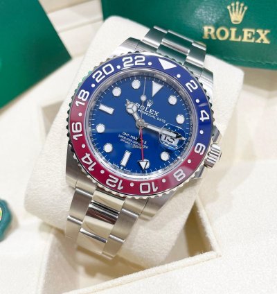 Rolex Gmt-master Ii Unworn 126719 Gmt-master Ii White Gold Pepsi Blue Dial Oyster Bracelet