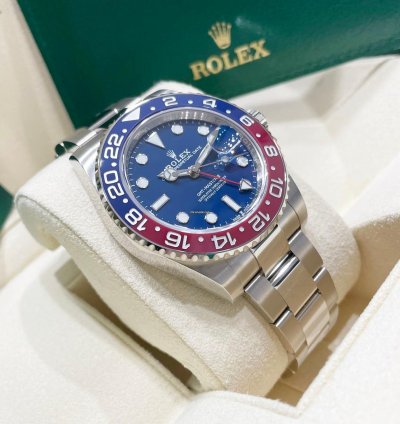 Rolex Gmt-master Ii Unworn 126719 Gmt-master Ii White Gold Pepsi Blue Dial Oyster Bracelet