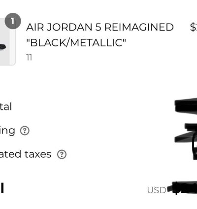 Size 11 Nike Air Jordan 5 Retro Og Black Metallic Reimagined