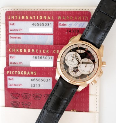 Omega Co-axial Chronoscope 18k Rose Gold Chronograph 41