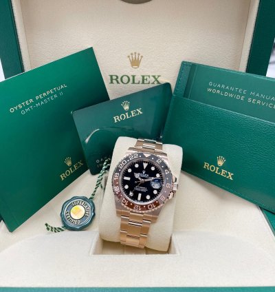 Rolex Gmt-master Ii Unworn Gmt-master Ii 126715chnr Rose Gold Rootbeer Oyster Bracelet 40mm