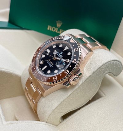 Rolex Gmt-master Ii Unworn Gmt-master Ii 126715chnr Rose Gold Rootbeer Oyster Bracelet 40mm