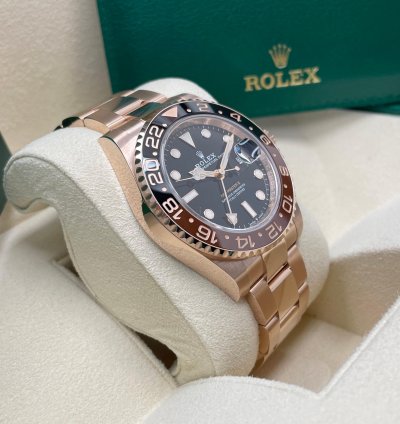 Rolex Gmt-master Ii Unworn Gmt-master Ii 126715chnr Rose Gold Rootbeer Oyster Bracelet 40mm