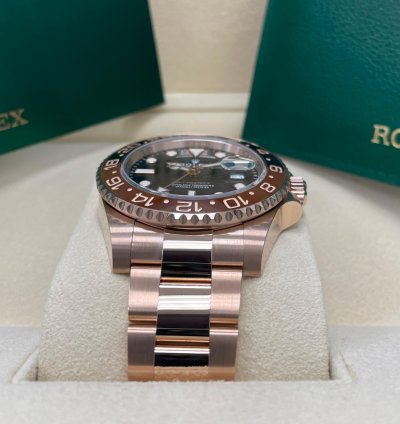 Rolex Gmt-master Ii Unworn Gmt-master Ii 126715chnr Rose Gold Rootbeer Oyster Bracelet 40mm