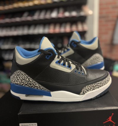 Size 12 - Air Jordan 3 Retro Sport Blue Black 2014 Rare