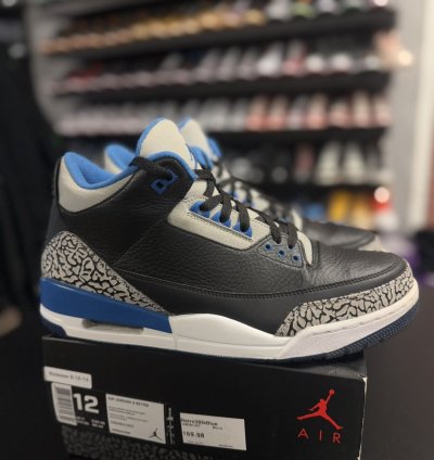 Size 12 - Air Jordan 3 Retro Sport Blue Black 2014 Rare