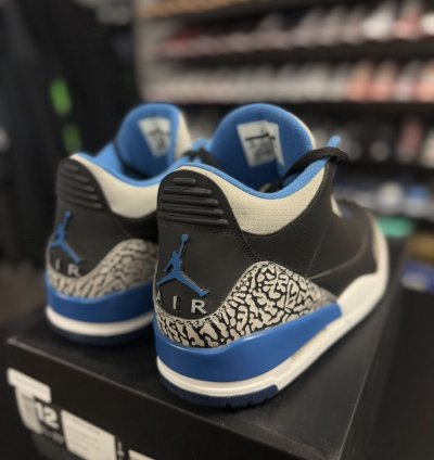 Size 12 - Air Jordan 3 Retro Sport Blue Black 2014 Rare