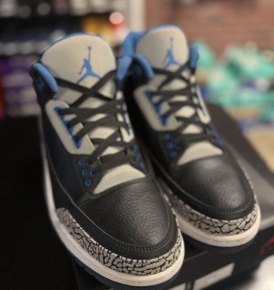 Size 12 - Air Jordan 3 Retro Sport Blue Black 2014 Rare