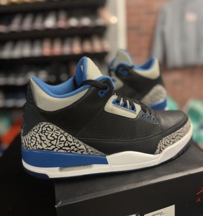 Size 12 - Air Jordan 3 Retro Sport Blue Black 2014 Rare
