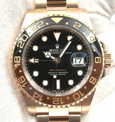 Rolex Gmt-master Ii Unworn Gmt-master Ii 40mm Rootbeer Rose Gold Bracelet 126715chnr Box Papers 2024