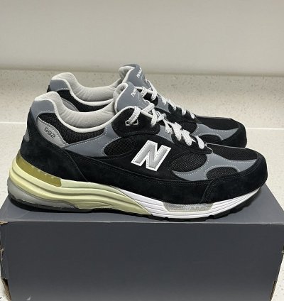 Size 12 2e - New Balance 992 Black Grey Made In Usa M992bk