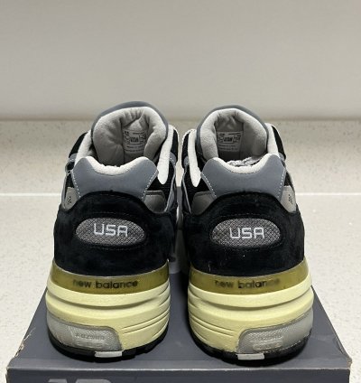 Size 12 2e - New Balance 992 Black Grey Made In Usa M992bk