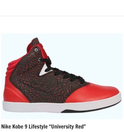 Nike Kobe 9 Lifestyle University Red Cement 2014 Like New