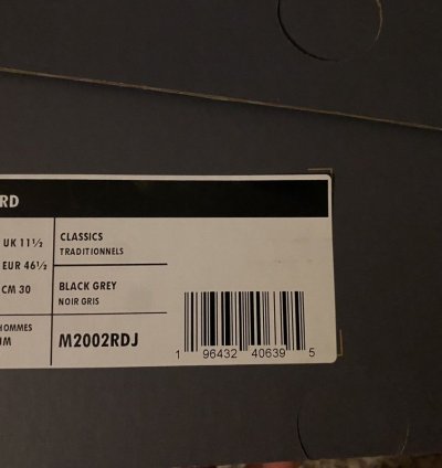 Size 12 New Balance 2002r Protection Pack Black Grey