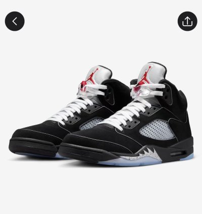 Size 13 - Air Jordan 5 Retro Og Black Metallic Reimagined