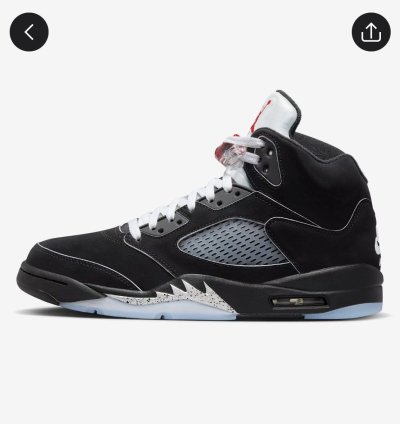 Size 13 - Air Jordan 5 Retro Og Black Metallic Reimagined