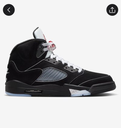 Size 13 - Air Jordan 5 Retro Og Black Metallic Reimagined