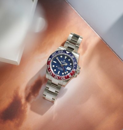 Rolex Gmt-master Ii White Gold Blue Dial Factory Stickers