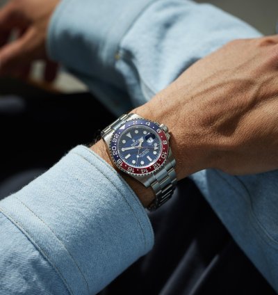 Rolex Gmt-master Ii White Gold Blue Dial Factory Stickers