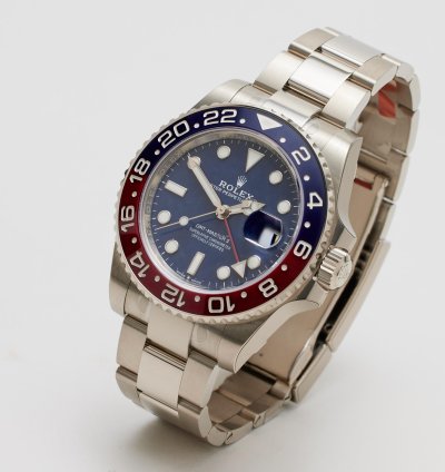 Rolex Gmt-master Ii White Gold Blue Dial Factory Stickers