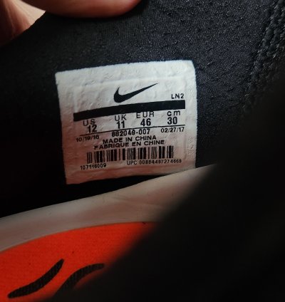 Nike Kobe Ad Nxt Black White Basketball 882049-007 Size 12