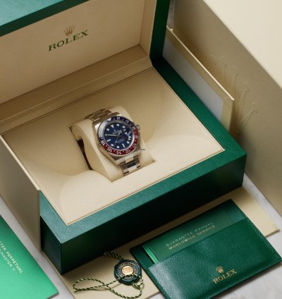 Rolex Gmt-master Ii White Gold Blue Dial Factory Stickers