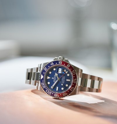 Rolex Gmt-master Ii White Gold Blue Dial Factory Stickers