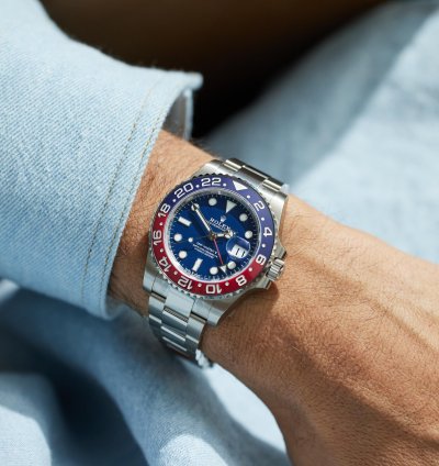 Rolex Gmt-master Ii White Gold Blue Dial Factory Stickers