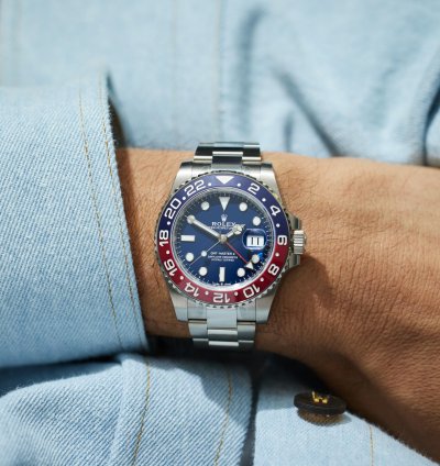 Rolex Gmt-master Ii White Gold Blue Dial Factory Stickers