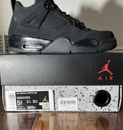 Size 5 5y 7w - Air Jordan 4 Black Cat