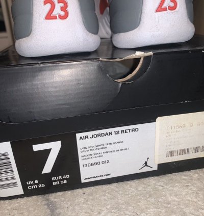Size 7 - Air Jordan 12 Cool Grey 2012