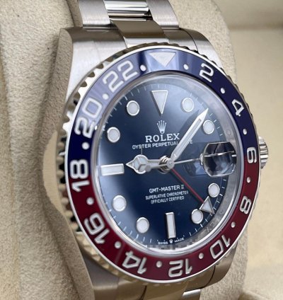 Rolex Gmt-master Ii White Gold Pepsi Blue Dial 126719blro Unworn 2024