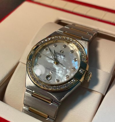 Omega Constellation Co-axial Master Chronometer Full Set - Gold Diamonds