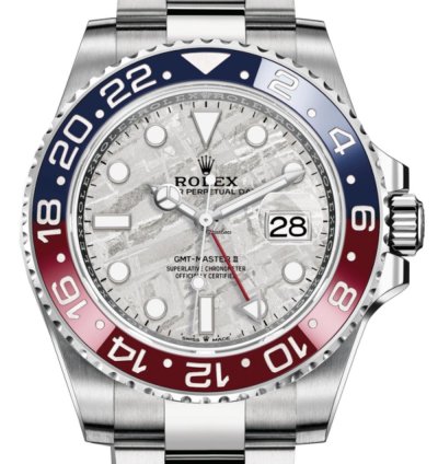 Rolex Gmt-master Ii White Gold Pepsi Meteorite Dial 126719blro Unworn 2023