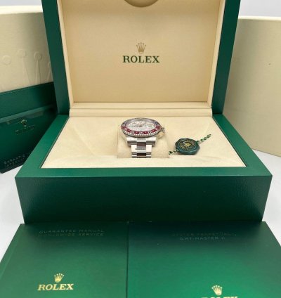 Rolex Gmt-master Ii White Gold Pepsi Meteorite Dial 126719blro Unworn 2024