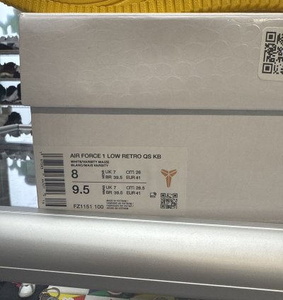 Nike Kobe Bryant Air Force 1 Low Lakers Home Size 8 New
