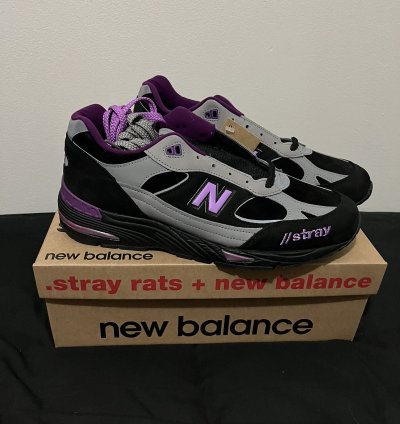 Stray Rats New Balance 991 Black Grey Pink 11 5