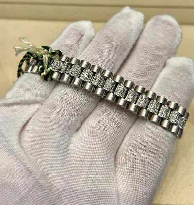 Rolex Lady-datejust 26 Platinum Full Iced Dial Bezel Diamond By Factory Full Set 100 Stickers