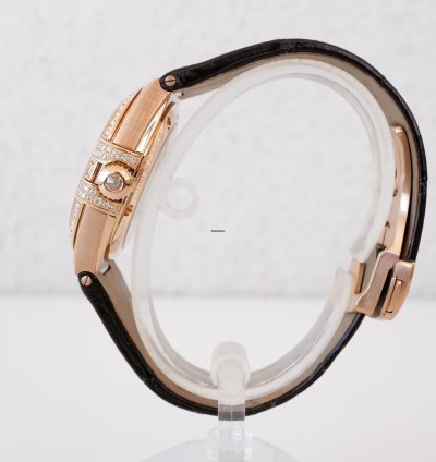 Omega Constellation Ladies Automatic Brown Dial 18k Rose Gold Diamonds