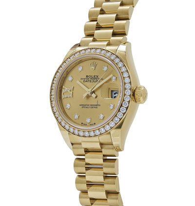 Rolex Lady-datejust 279138rbr Ladies Yellow Gold Champagne Diamond Dial President 2022