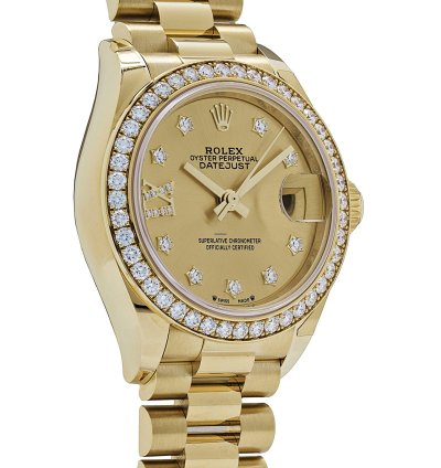 Rolex Lady-datejust 279138rbr Ladies Yellow Gold Champagne Diamond Dial President 2022