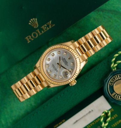 Rolex Lady-datejust 28 Mother Of Pearl Diamond Dial 279178 Yellow Gold 2023 Model